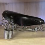 Leather seat with spring Black